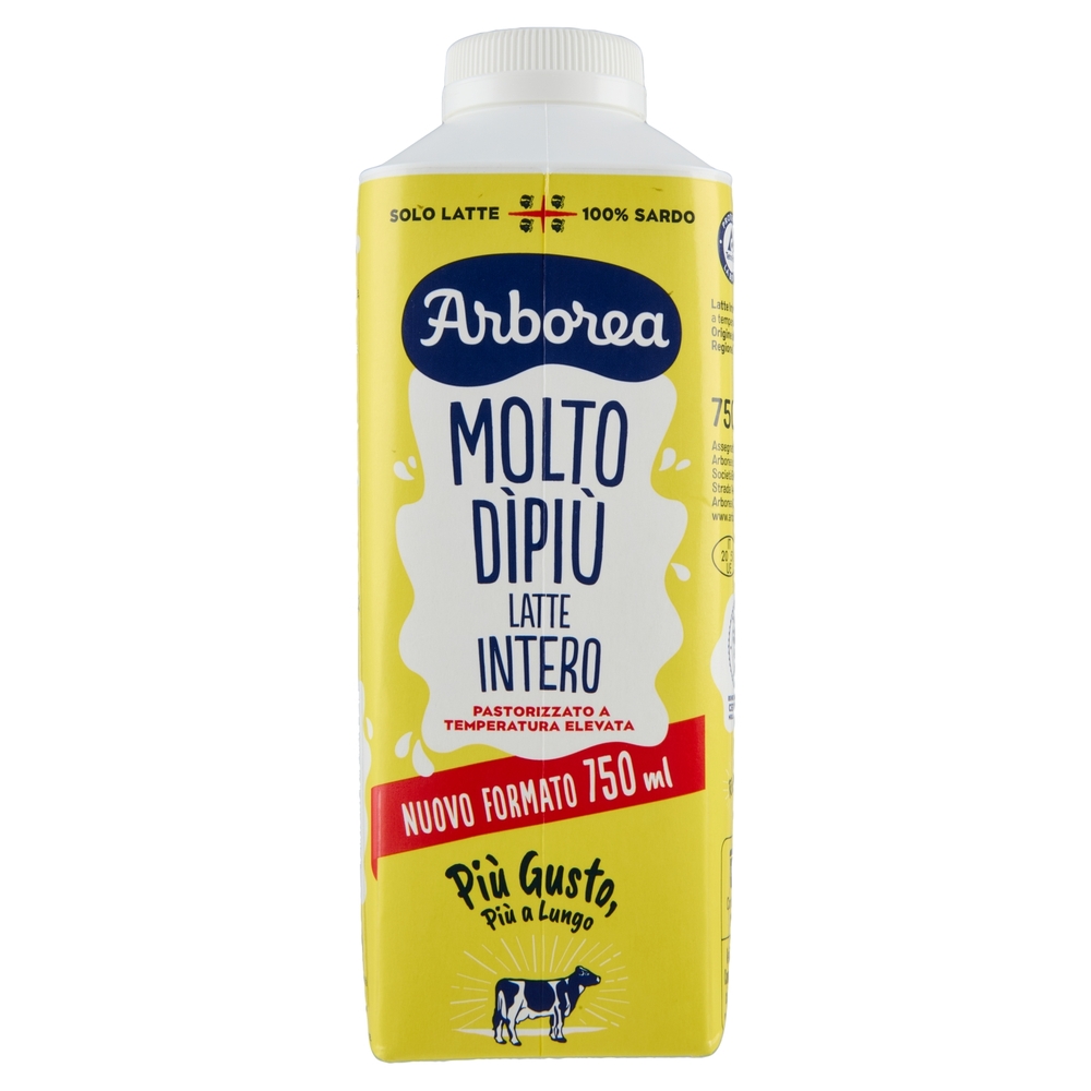 Arborea Molto DìPiù Latte Intero Pastorizzato a Temperatura Elevata 750 ml